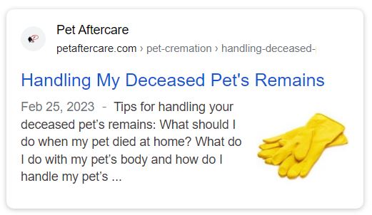 Handling my deceased pet's remains when my dog died at home.